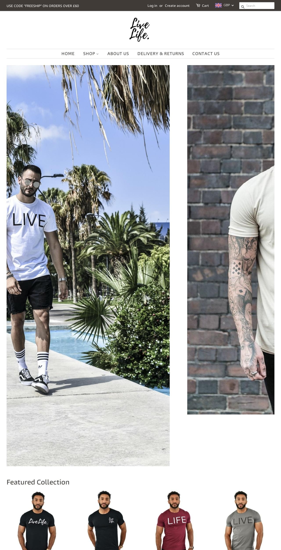 livelifeofficial.com — Shopify storefront screenshot
