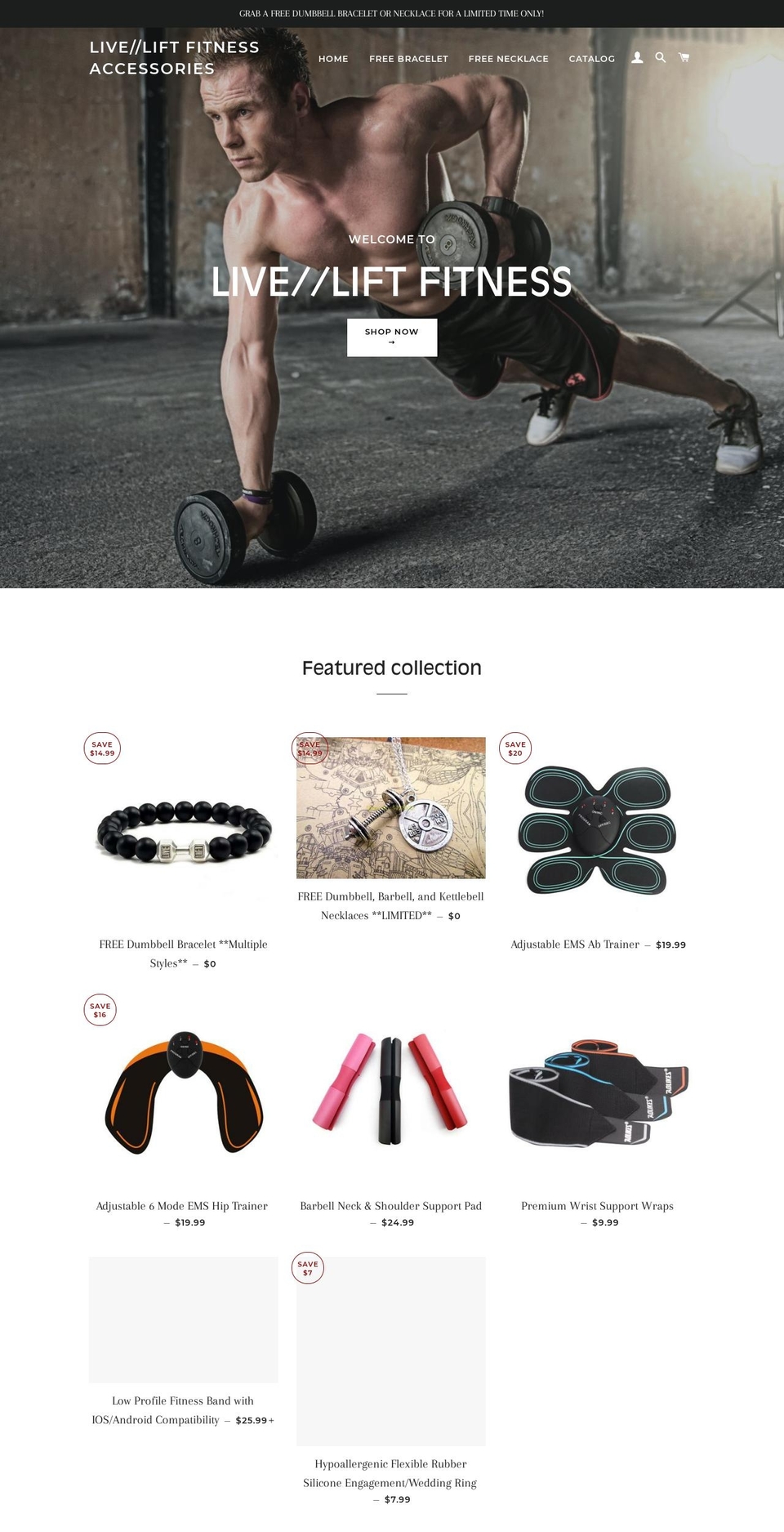 liveliftfitness.com — Shopify storefront screenshot