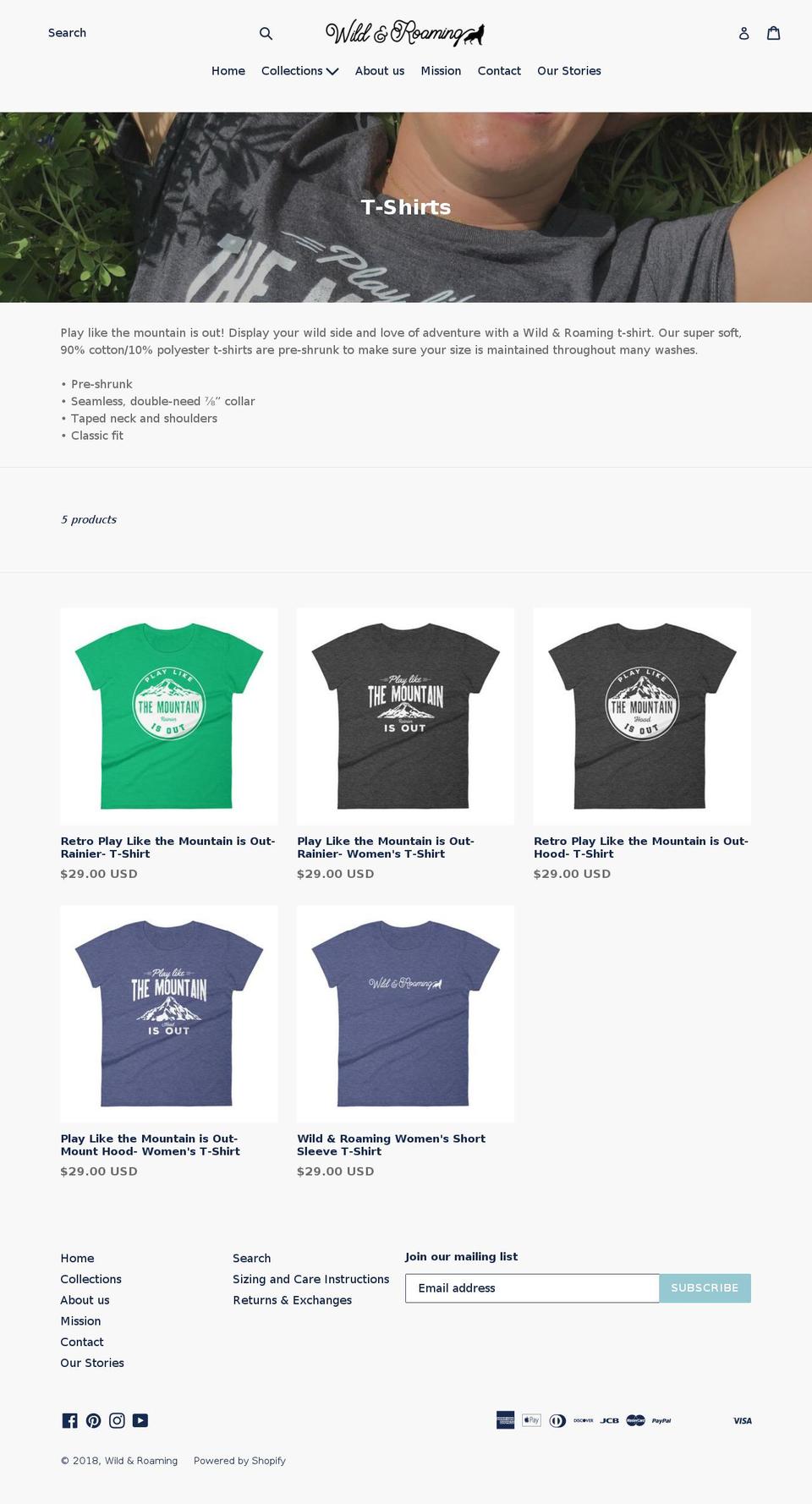 livelikethemountainisout.com — Shopify storefront screenshot