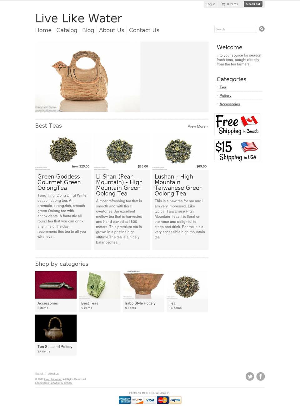 livelikewater.com shopify website screenshot