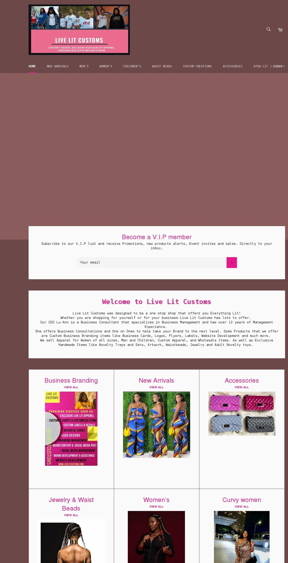 livelitcustoms.com shopify website screenshot