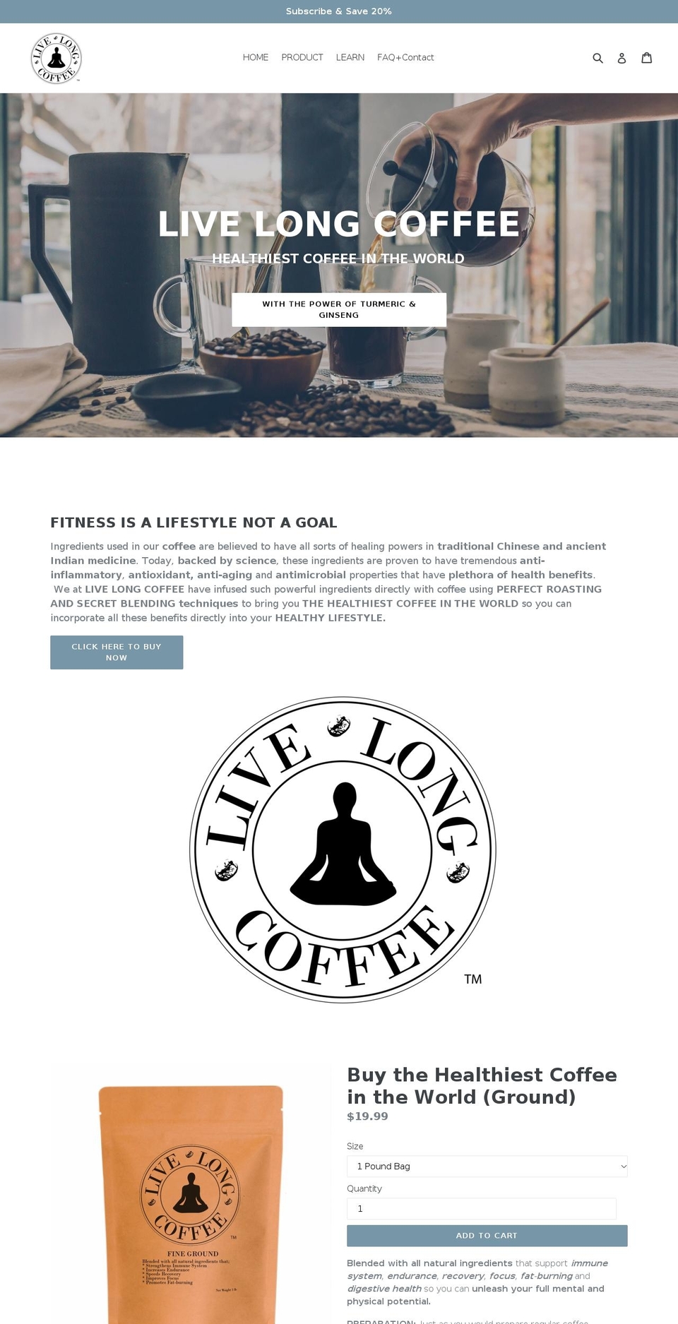 Live Long Coffee Shopify theme site example livelongcoffee.com