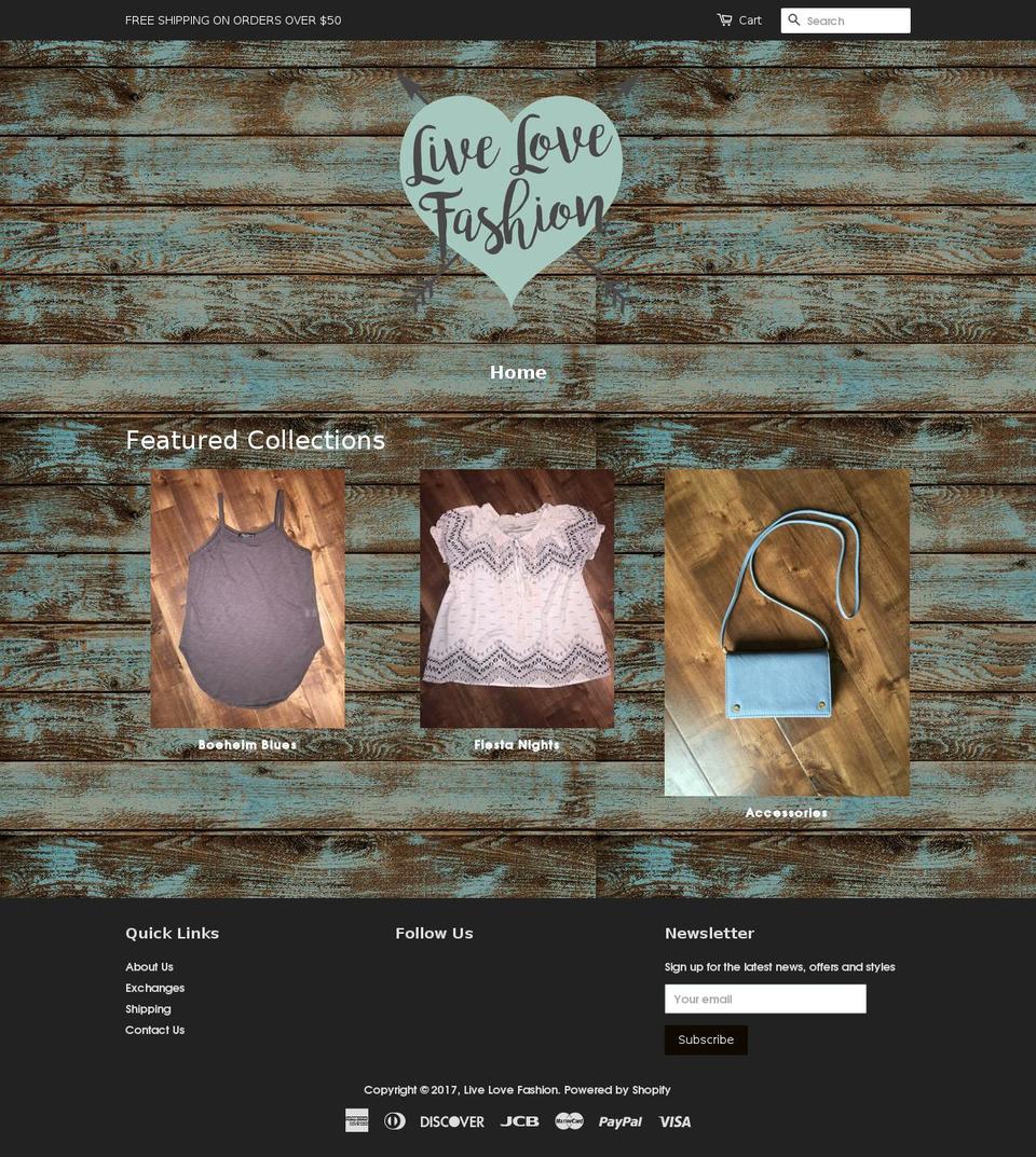 livelovefashions.com shopify website screenshot