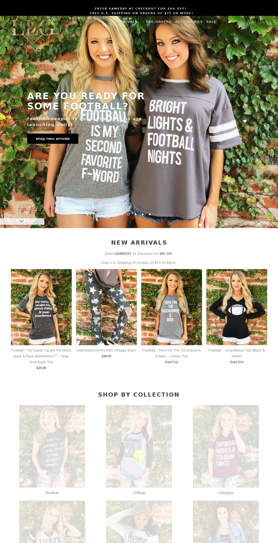livelovegameday.com shopify website screenshot