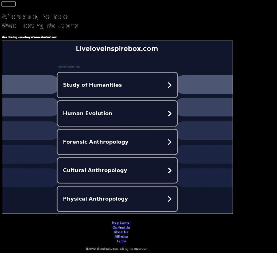 liveloveinspirebox.com — Shopify storefront screenshot