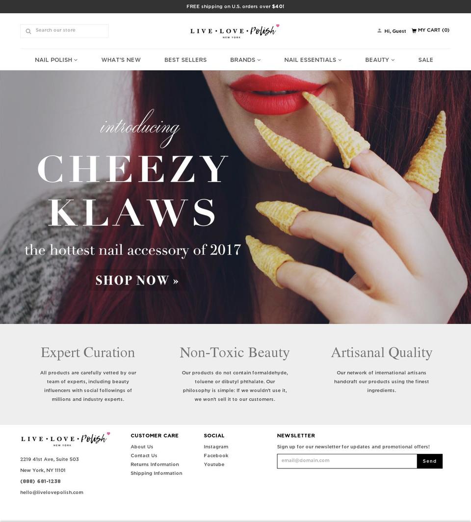 livelovepolish.com shopify website screenshot