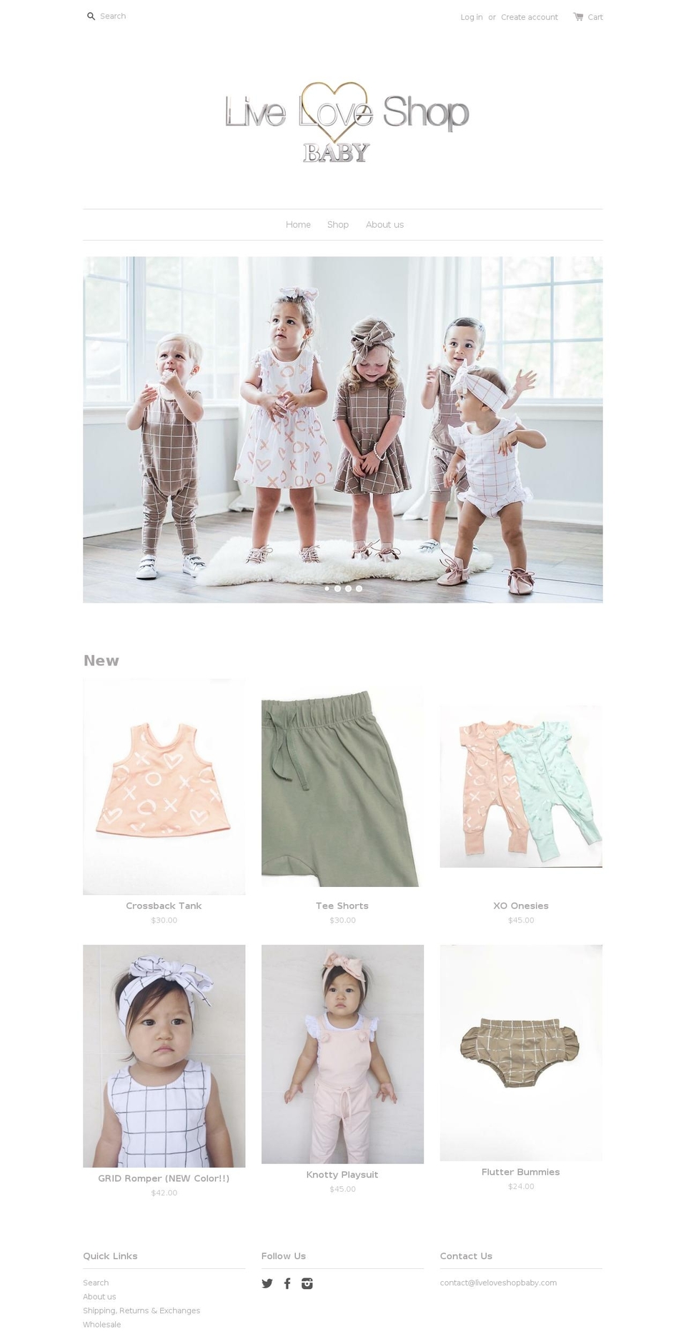 liveloveshopbaby.com shopify website screenshot