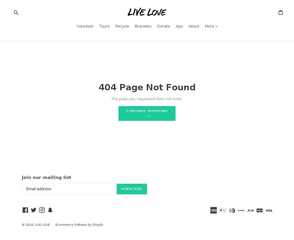 livelovetheworld.com — Shopify storefront screenshot