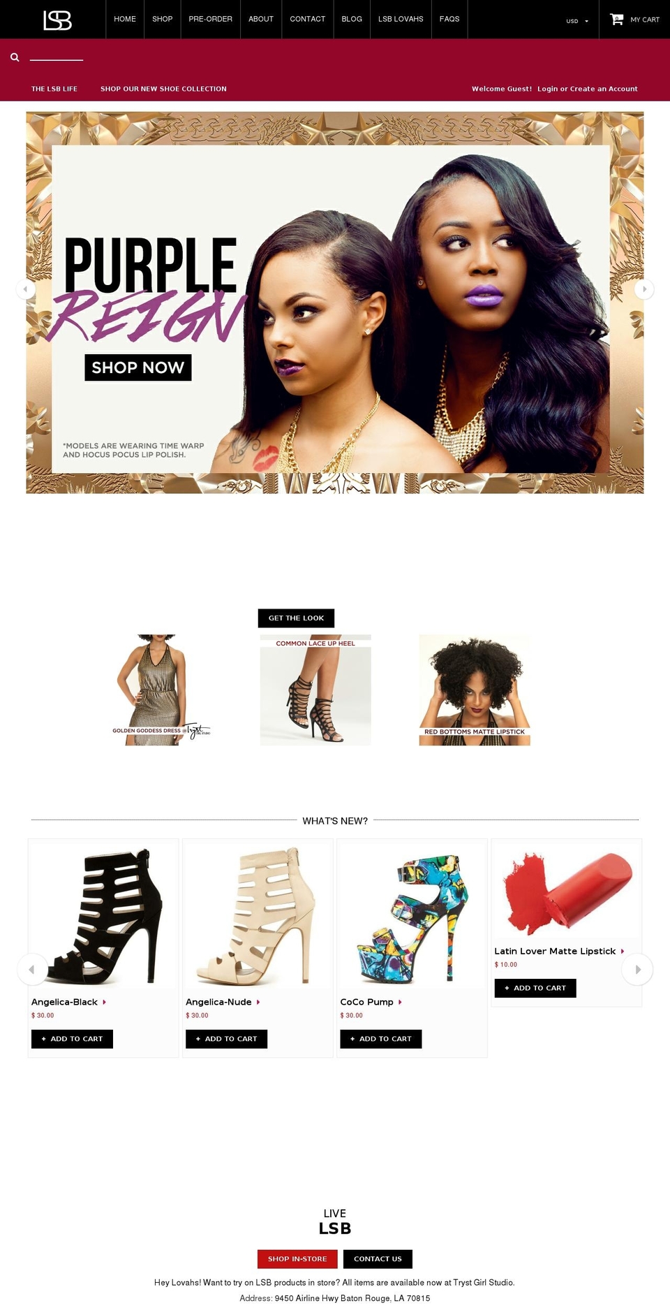 livelsb.com shopify website screenshot