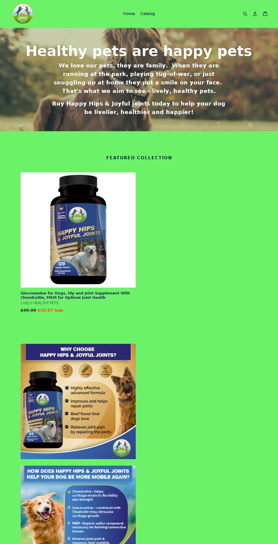 livelyhealthypets.com — Shopify storefront screenshot