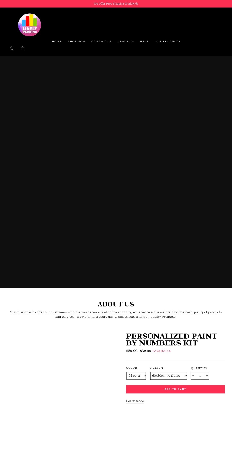 livelypainting.com shopify website screenshot