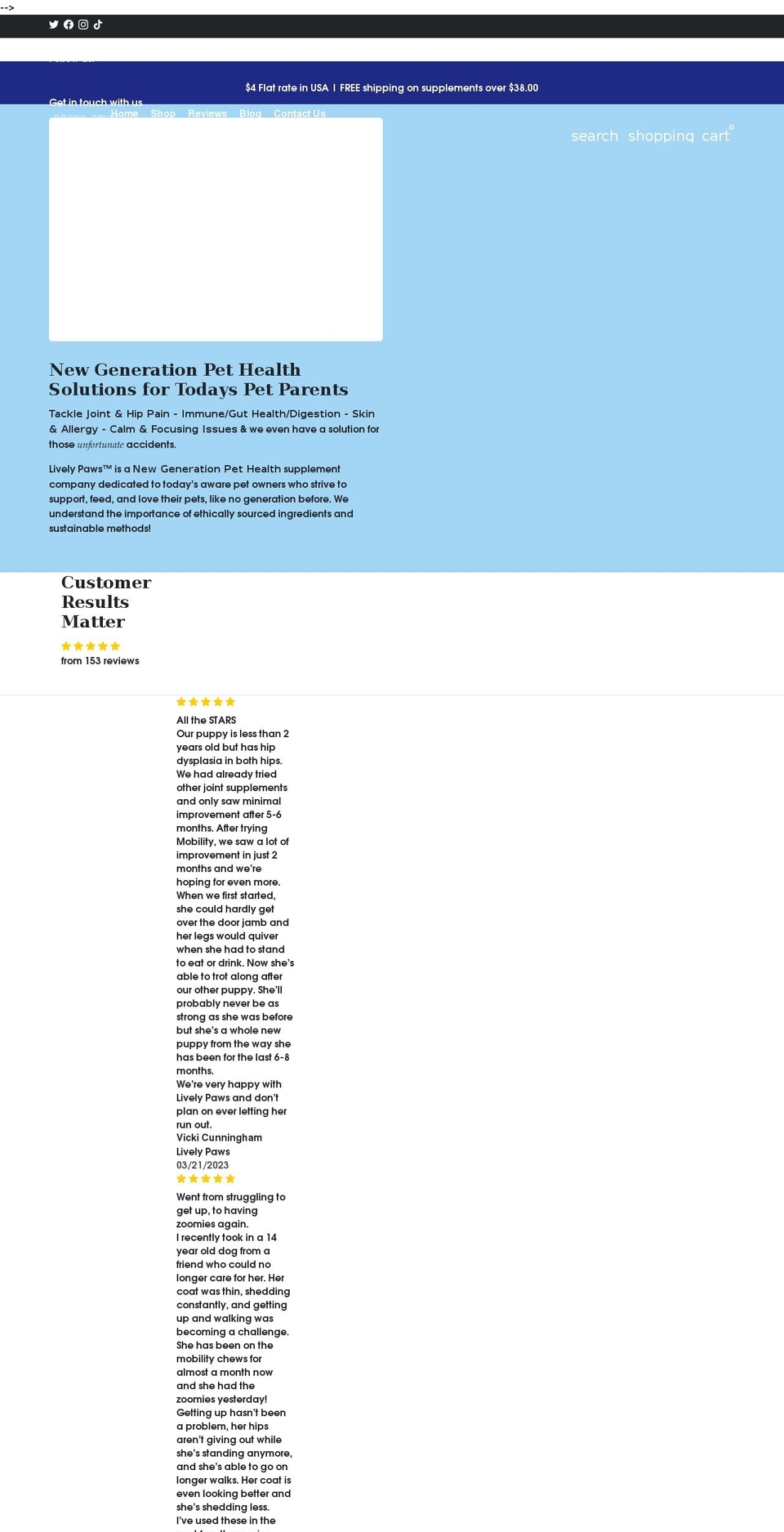 livelypaws.com shopify website screenshot