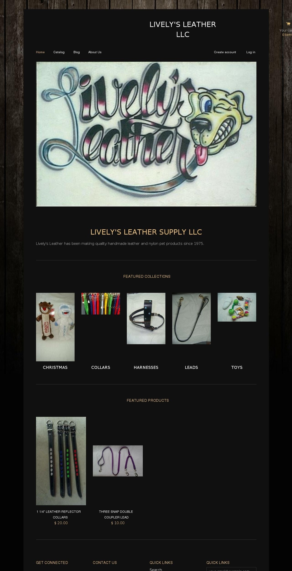 livelysleather.com shopify website screenshot