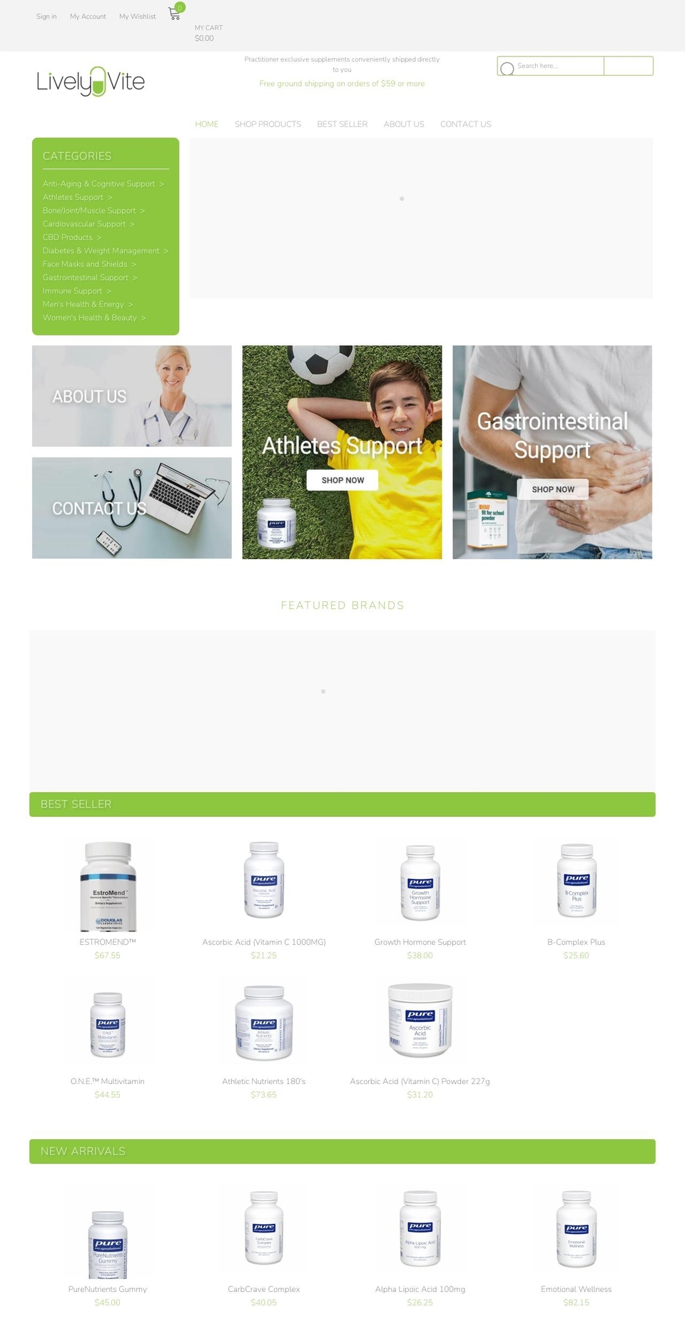 livelyvite.com shopify website screenshot