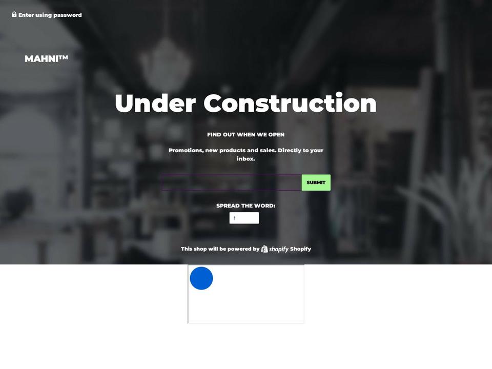 livemahni.com — Shopify storefront screenshot
