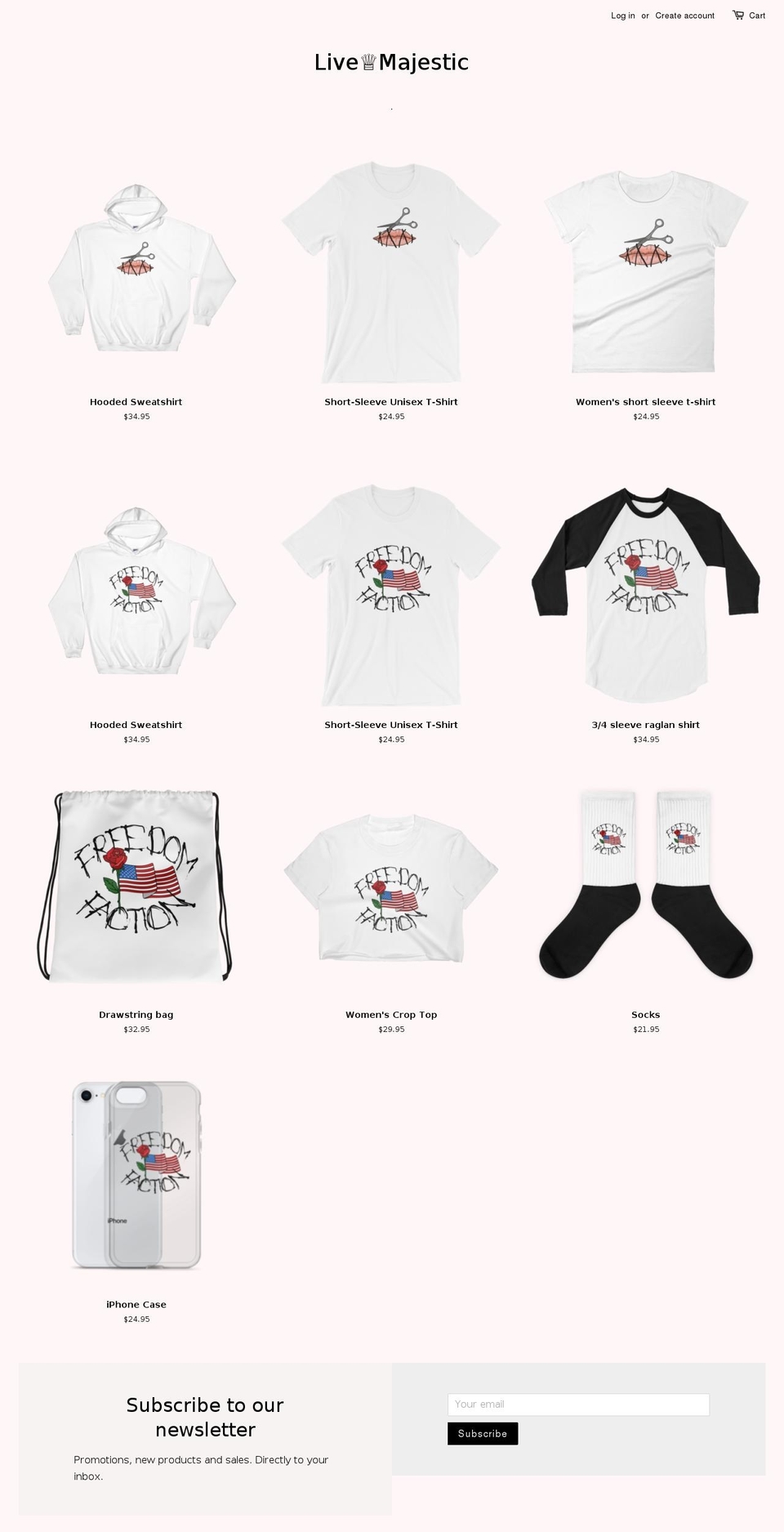 livemajestic.com — Shopify storefront screenshot