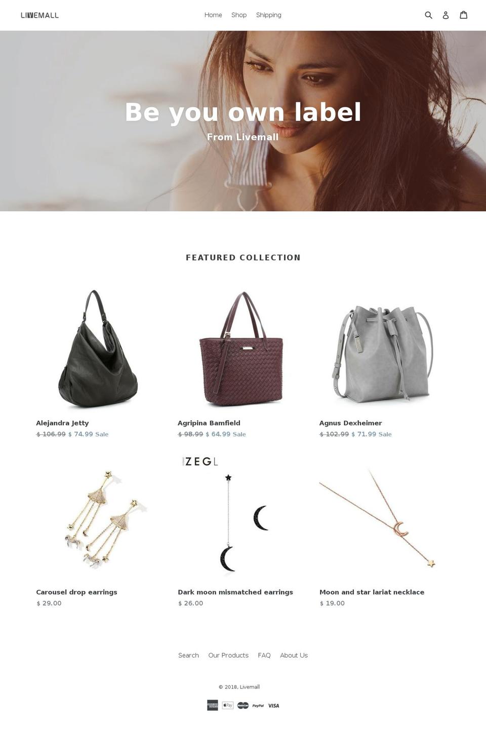 livemall.com — Shopify storefront screenshot