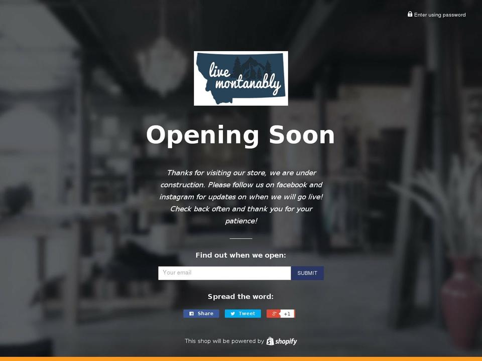 livemontanably.com — Shopify storefront screenshot