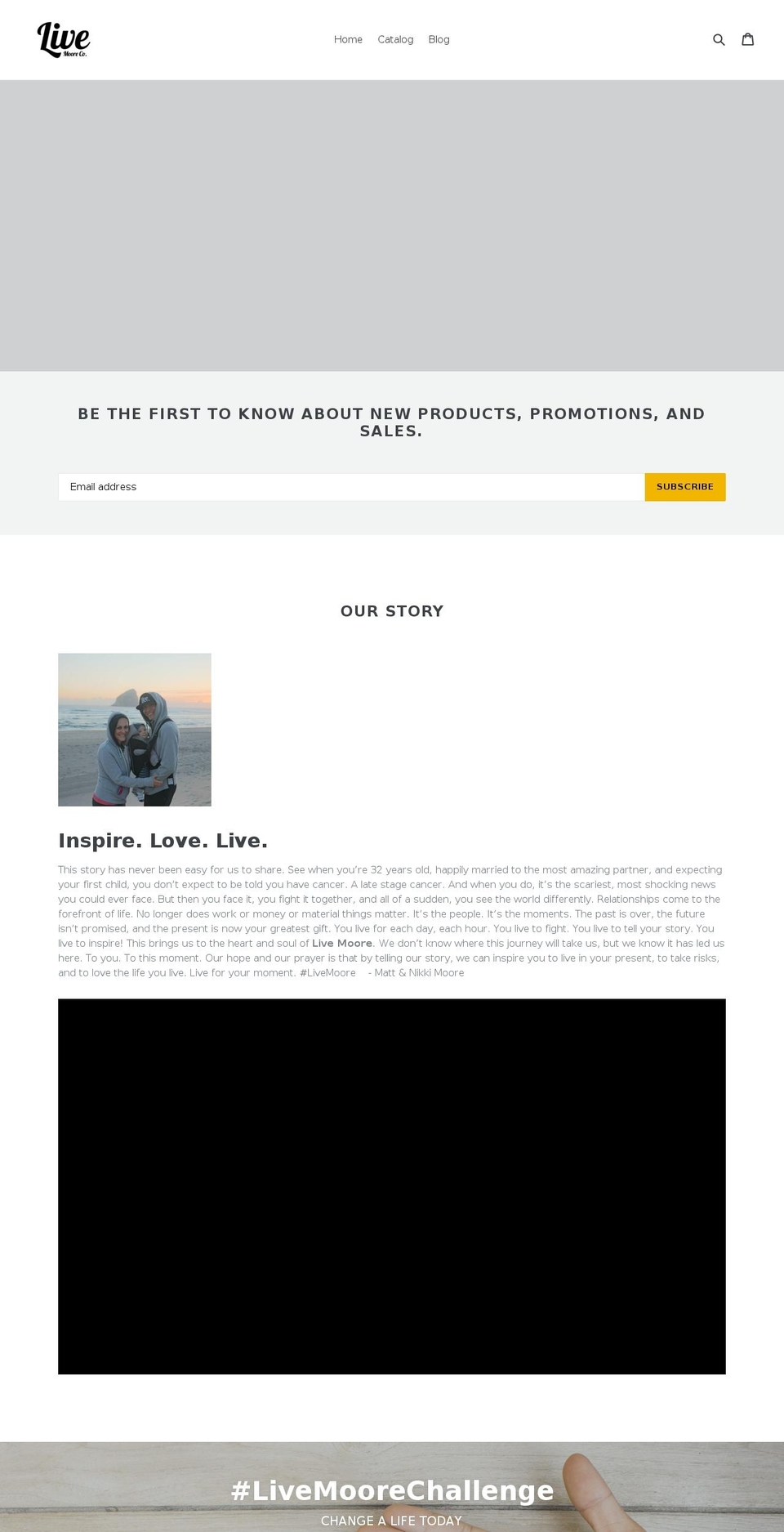 Saffron Shopify theme site example livemooreco.com