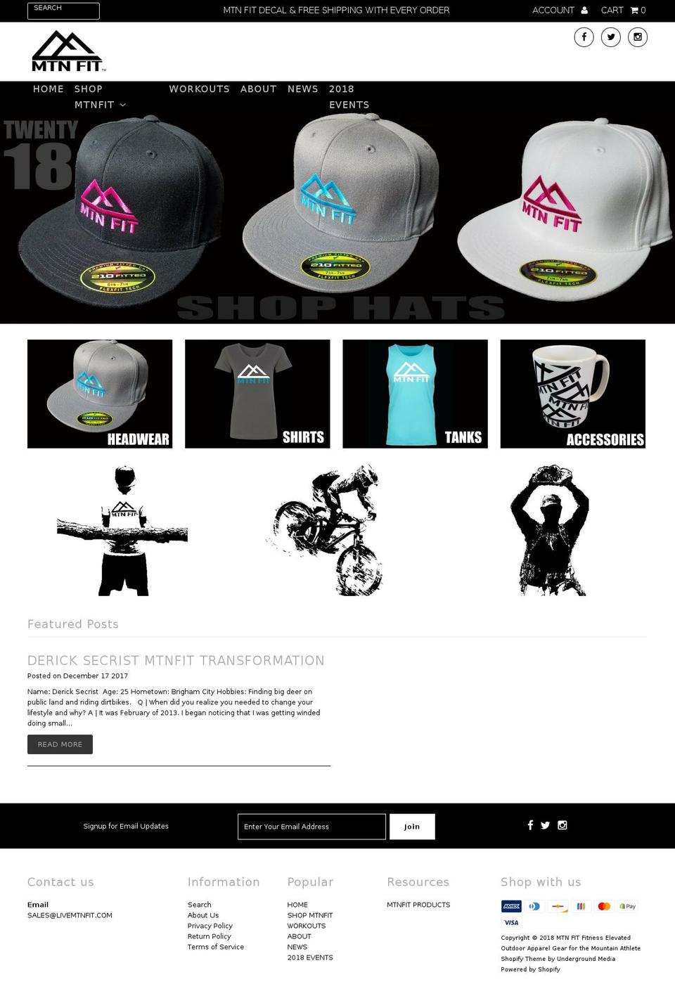 livemtnfit.com — Shopify storefront screenshot