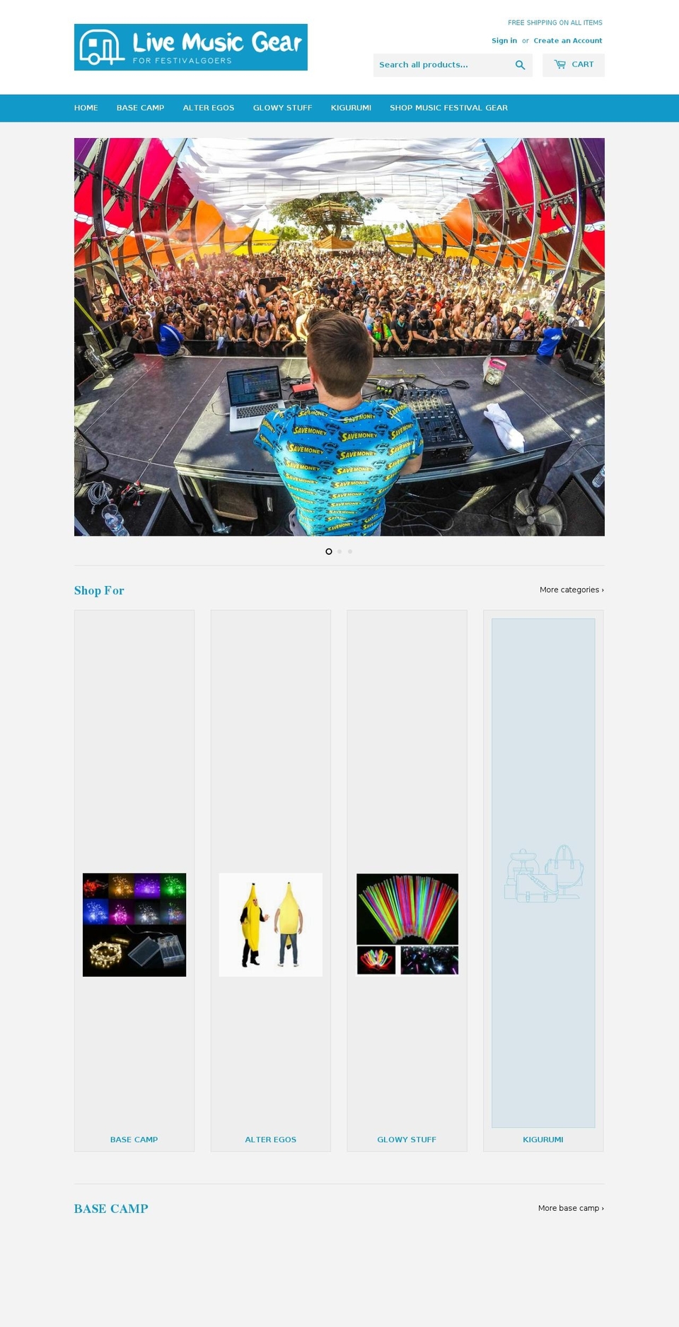 livemusicgear.com — Shopify storefront screenshot