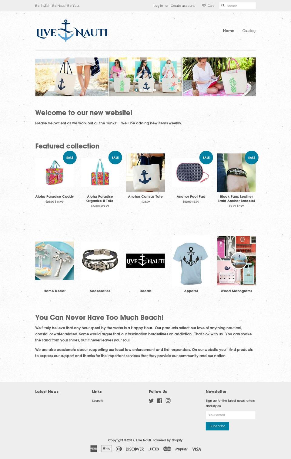 livenauti.com shopify website screenshot