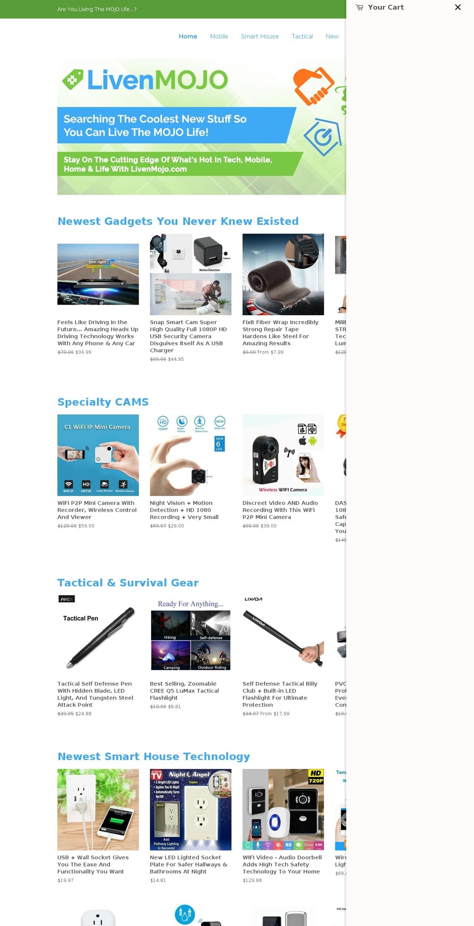 livenmojo.com — Shopify storefront screenshot