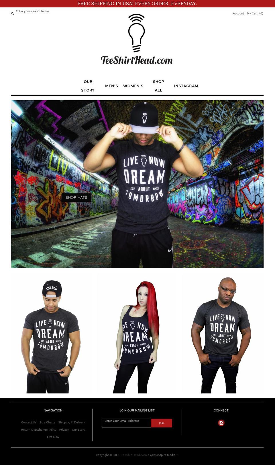 livenowdreamabouttomorrow.com — Shopify storefront screenshot