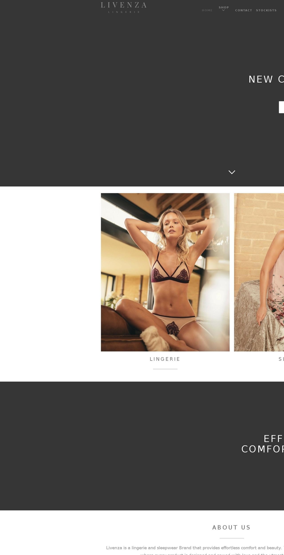 livenzalingerie.com — Shopify storefront screenshot