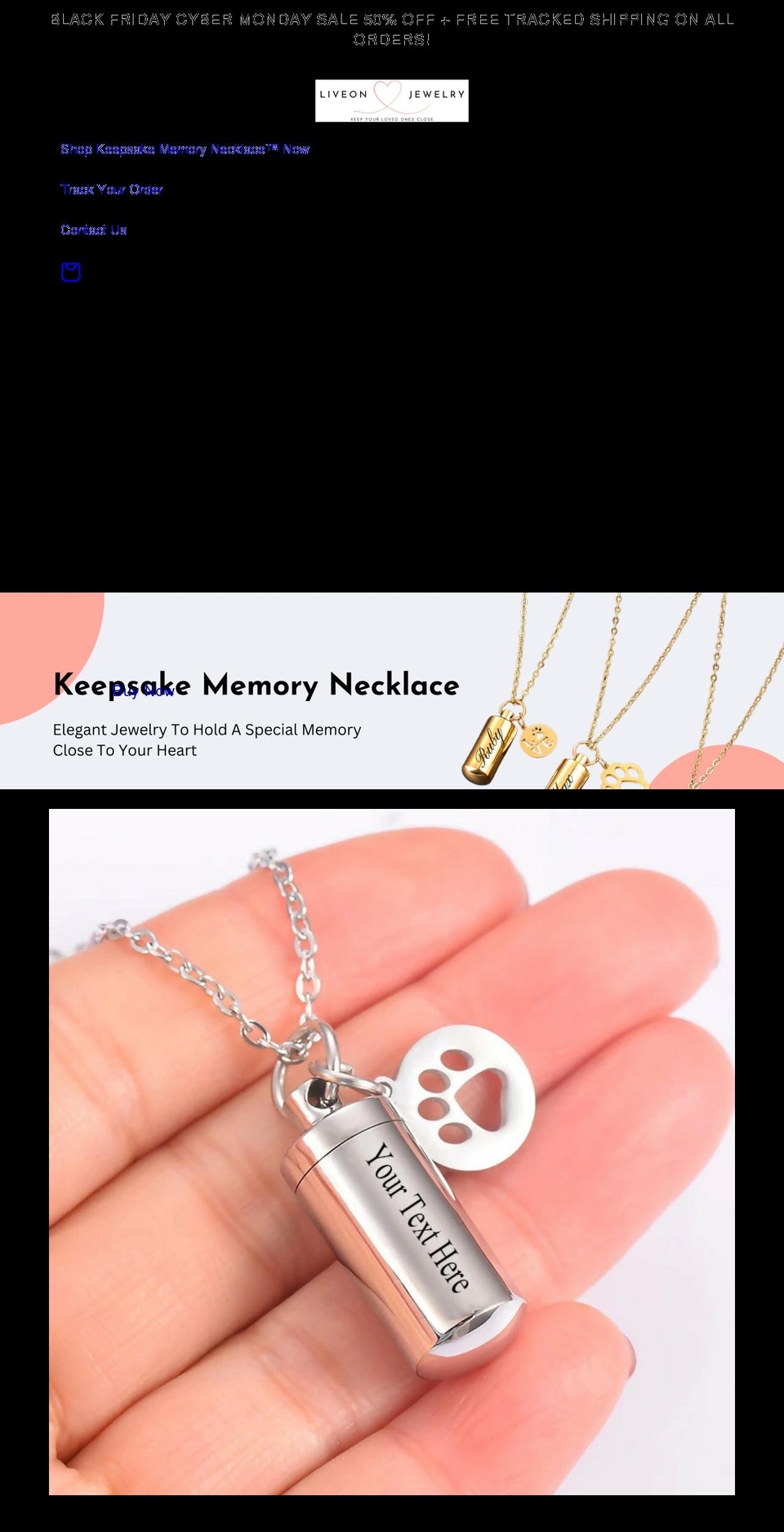 liveonjewelry.com shopify website screenshot
