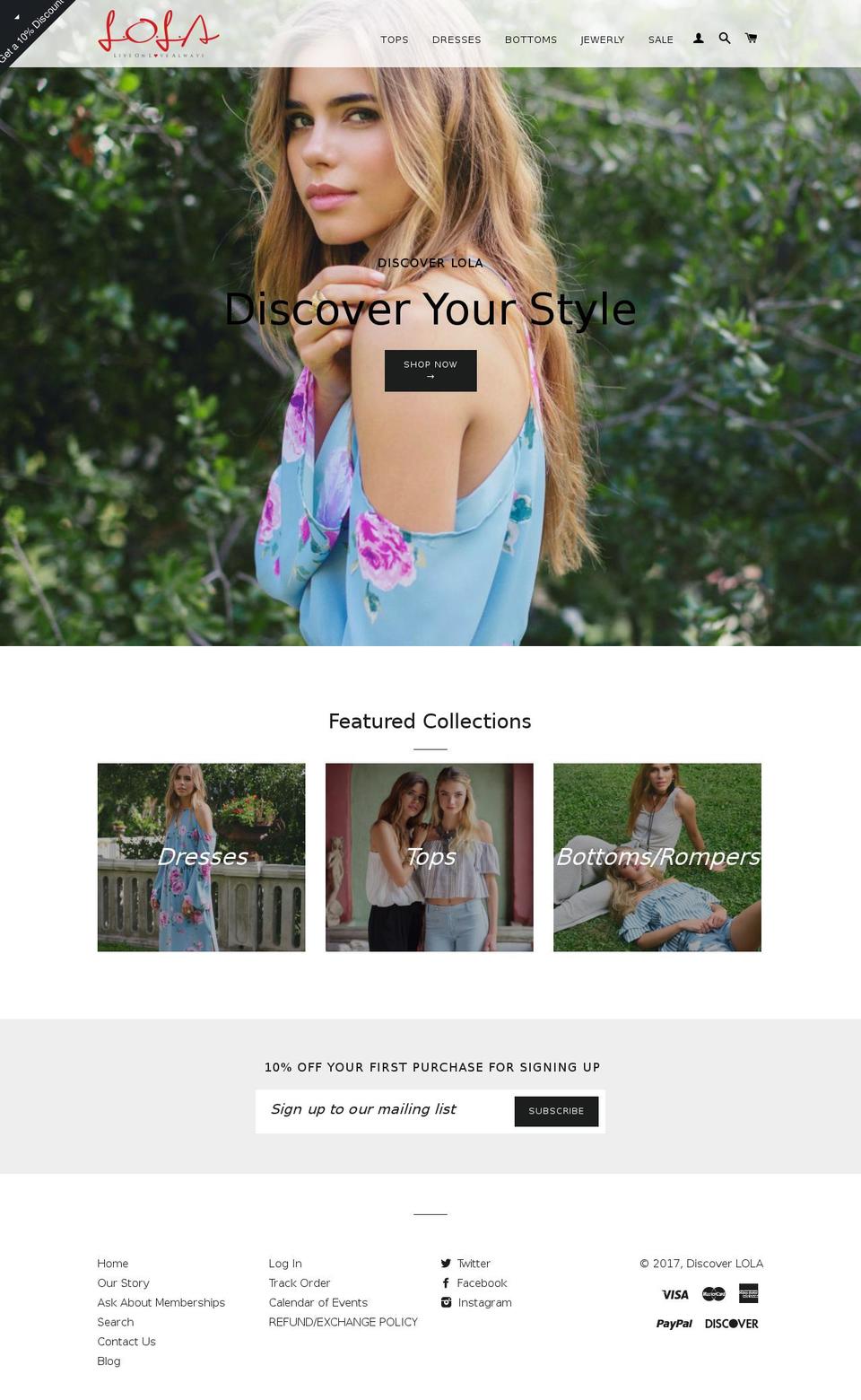 liveonlovealways.com shopify website screenshot