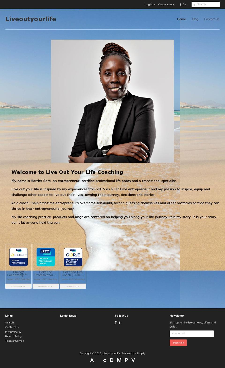 liveoutyourlife.com shopify website screenshot