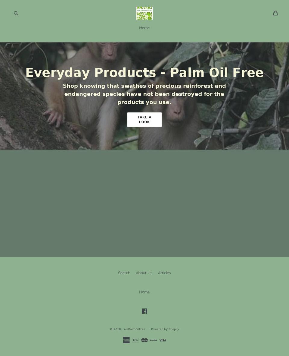 livepalmoilfree.com — Shopify storefront screenshot