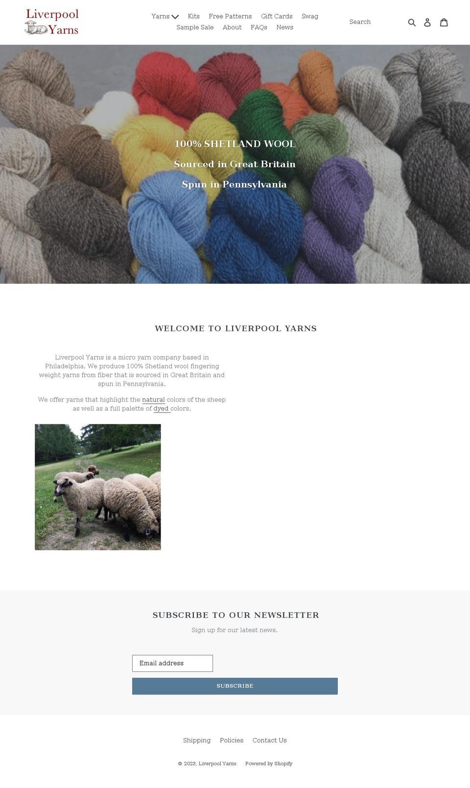 liverpoolyarns.com shopify website screenshot