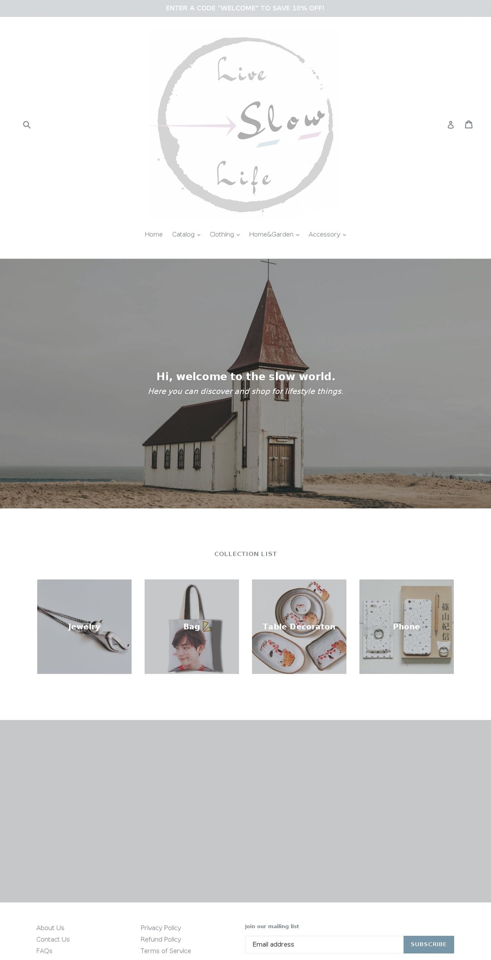 liveslowlife.com shopify website screenshot
