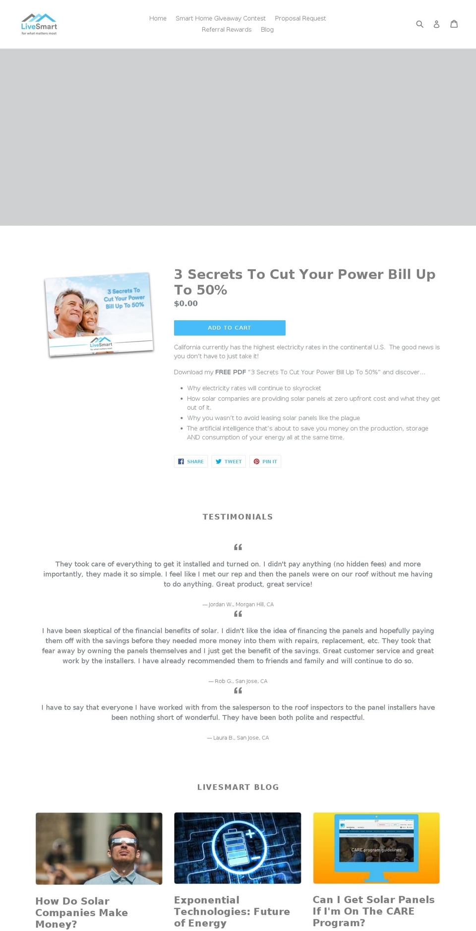 livesmartlivesafe.com — Shopify storefront screenshot