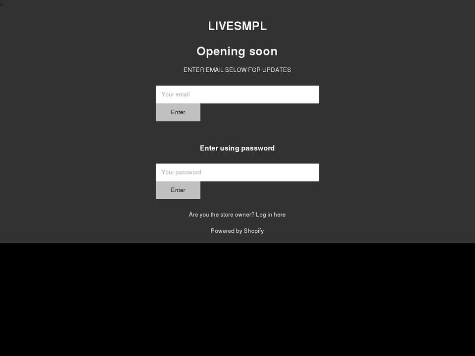 LIVE SMPL Shopify theme site example livesmpl.co