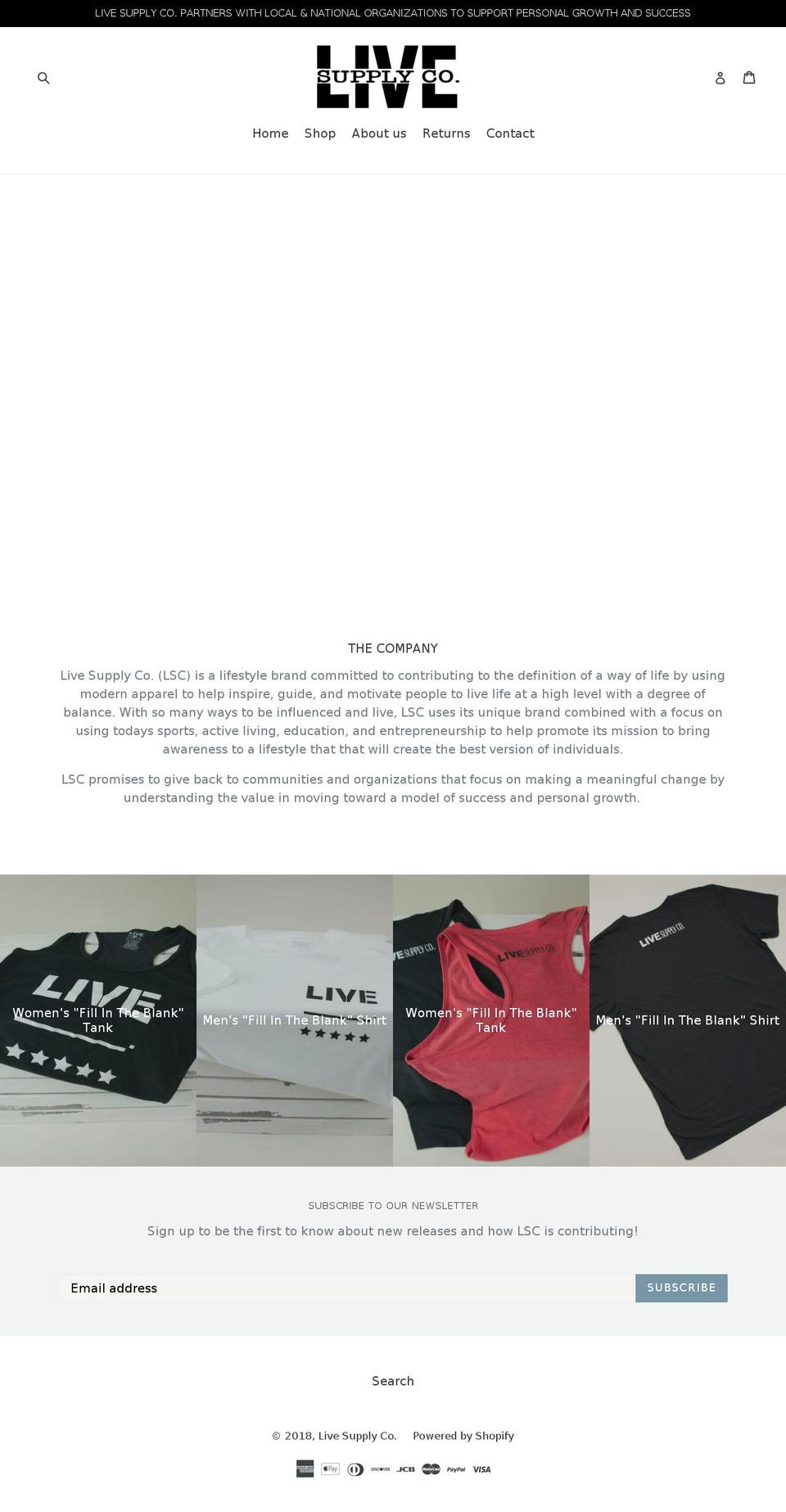 livesupplycompany.com — Shopify storefront screenshot