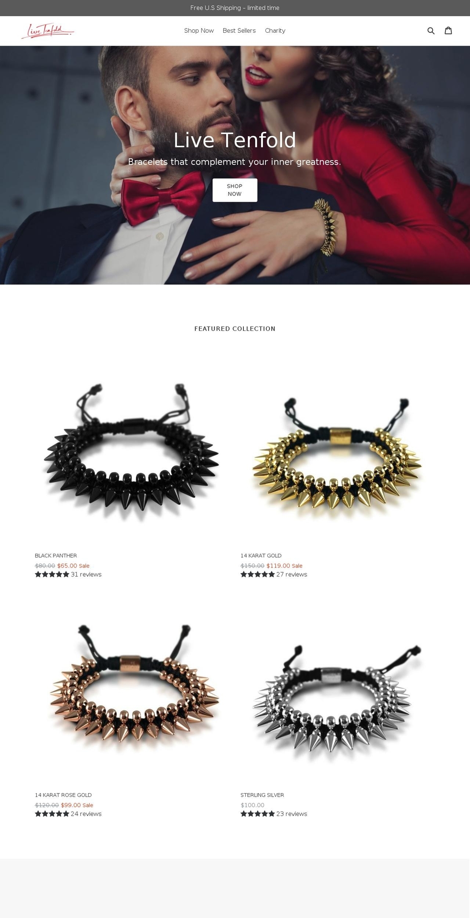 livetenfold.com — Shopify storefront screenshot