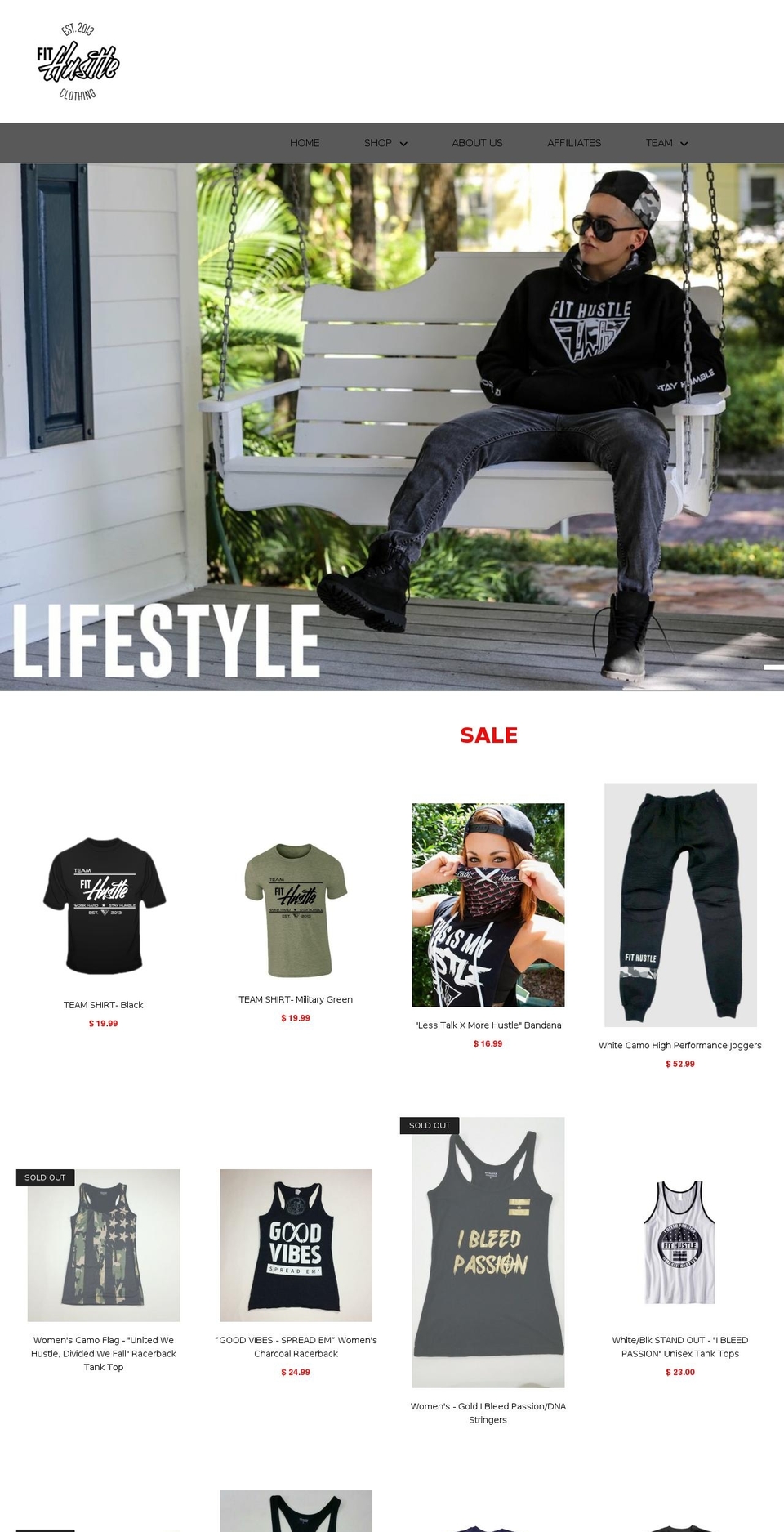 livethehustle.com shopify website screenshot