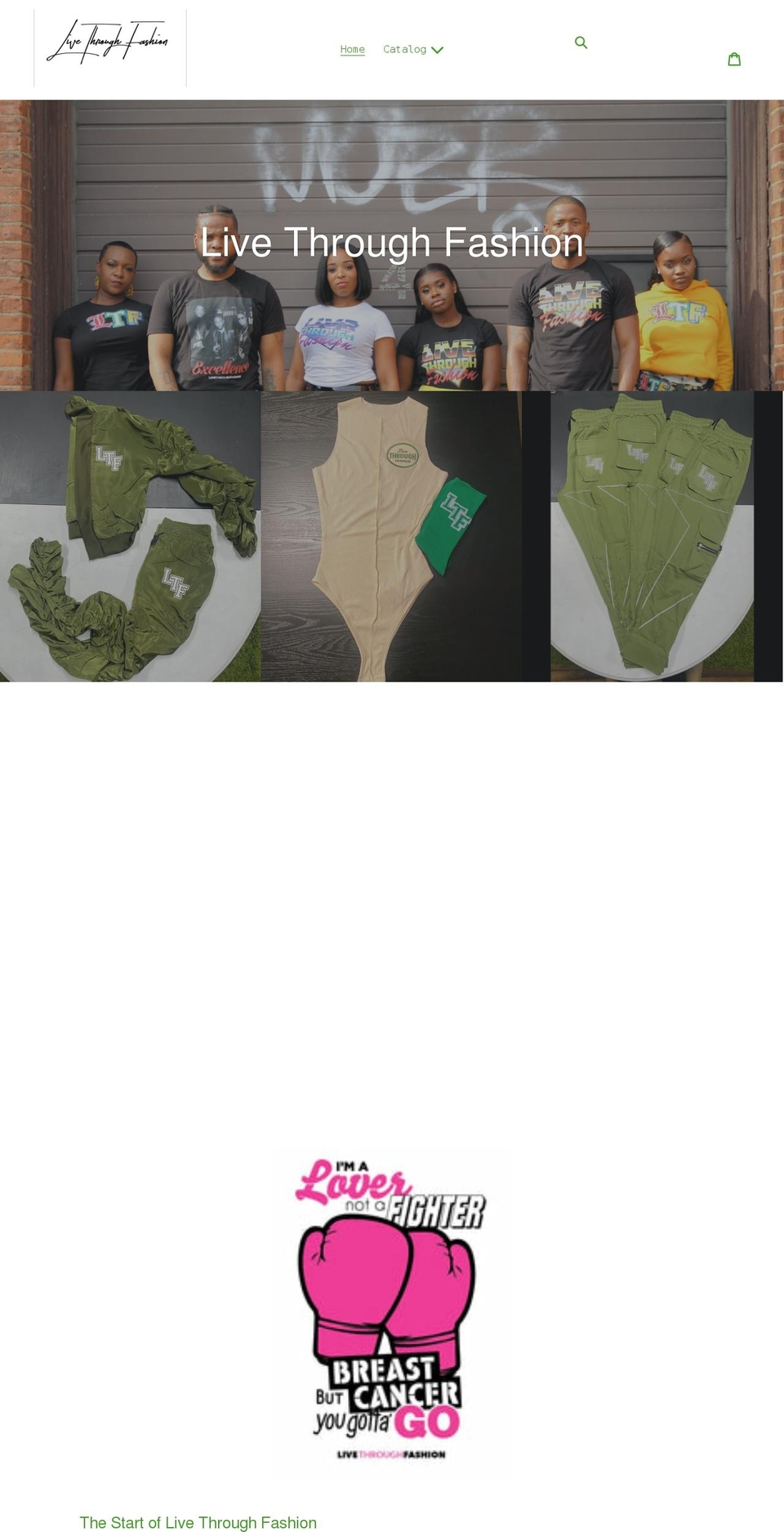 livethroughfashion.com shopify website screenshot