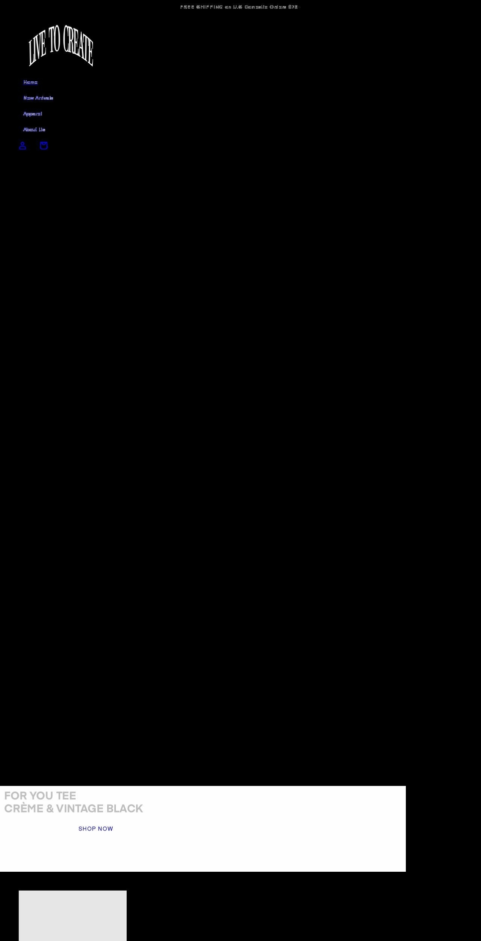 livetocreatebrand.com shopify website screenshot