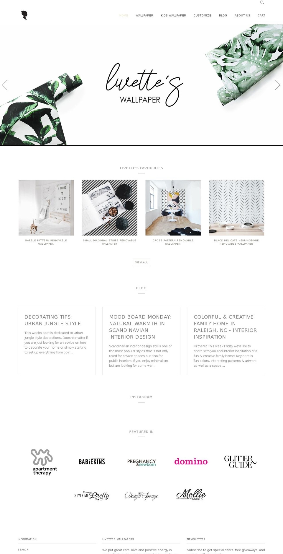 livetteswallpaper.com shopify website screenshot