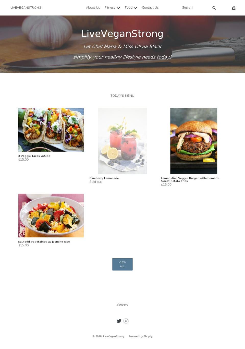 liveveganstrong.com — Shopify storefront screenshot