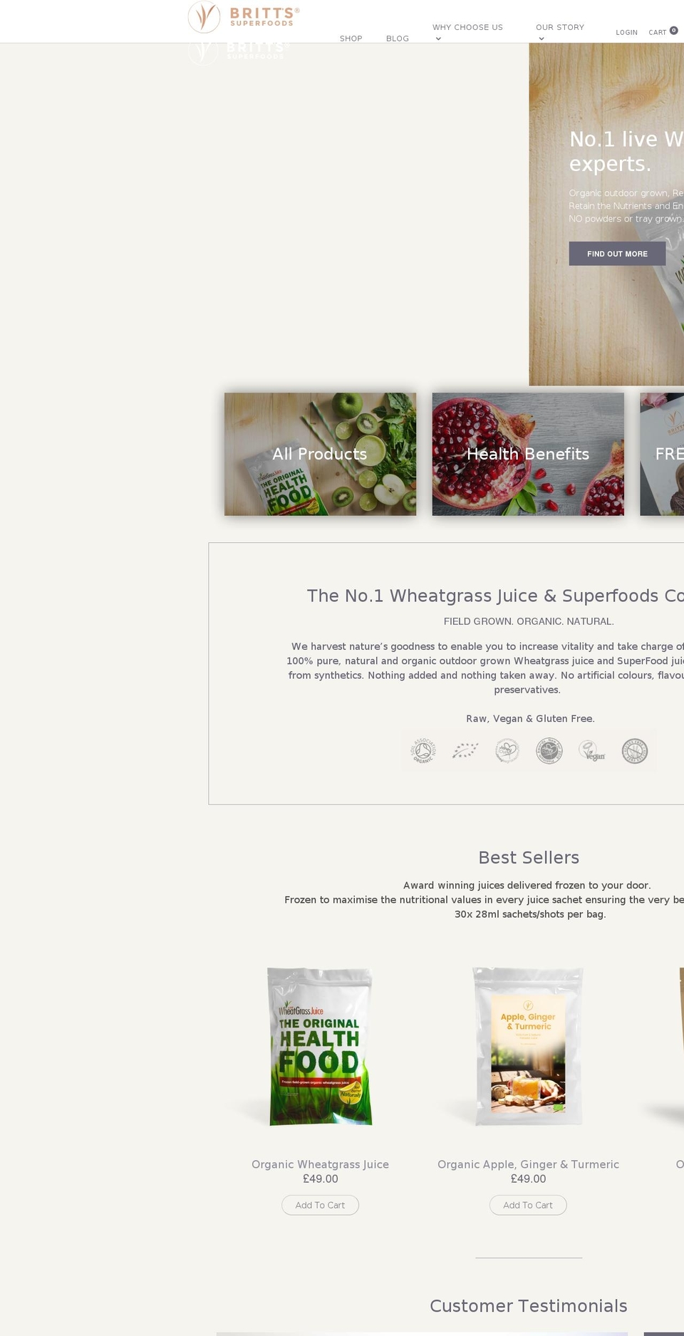 Trademark Shopify theme site example livewheatgrass.com