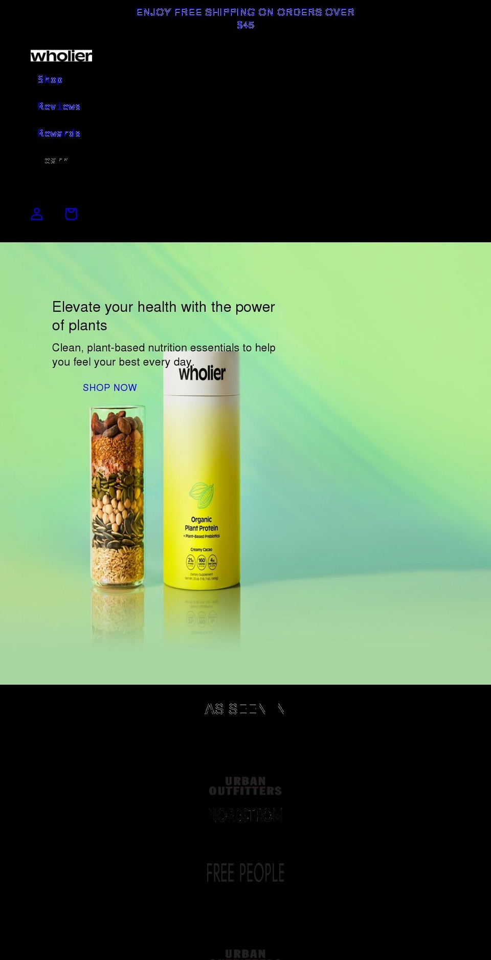 livewholier.com shopify website screenshot