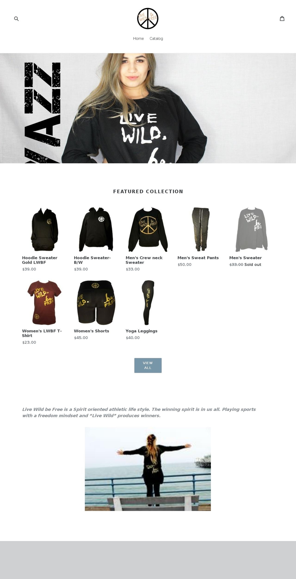 livewildbefree.com shopify website screenshot