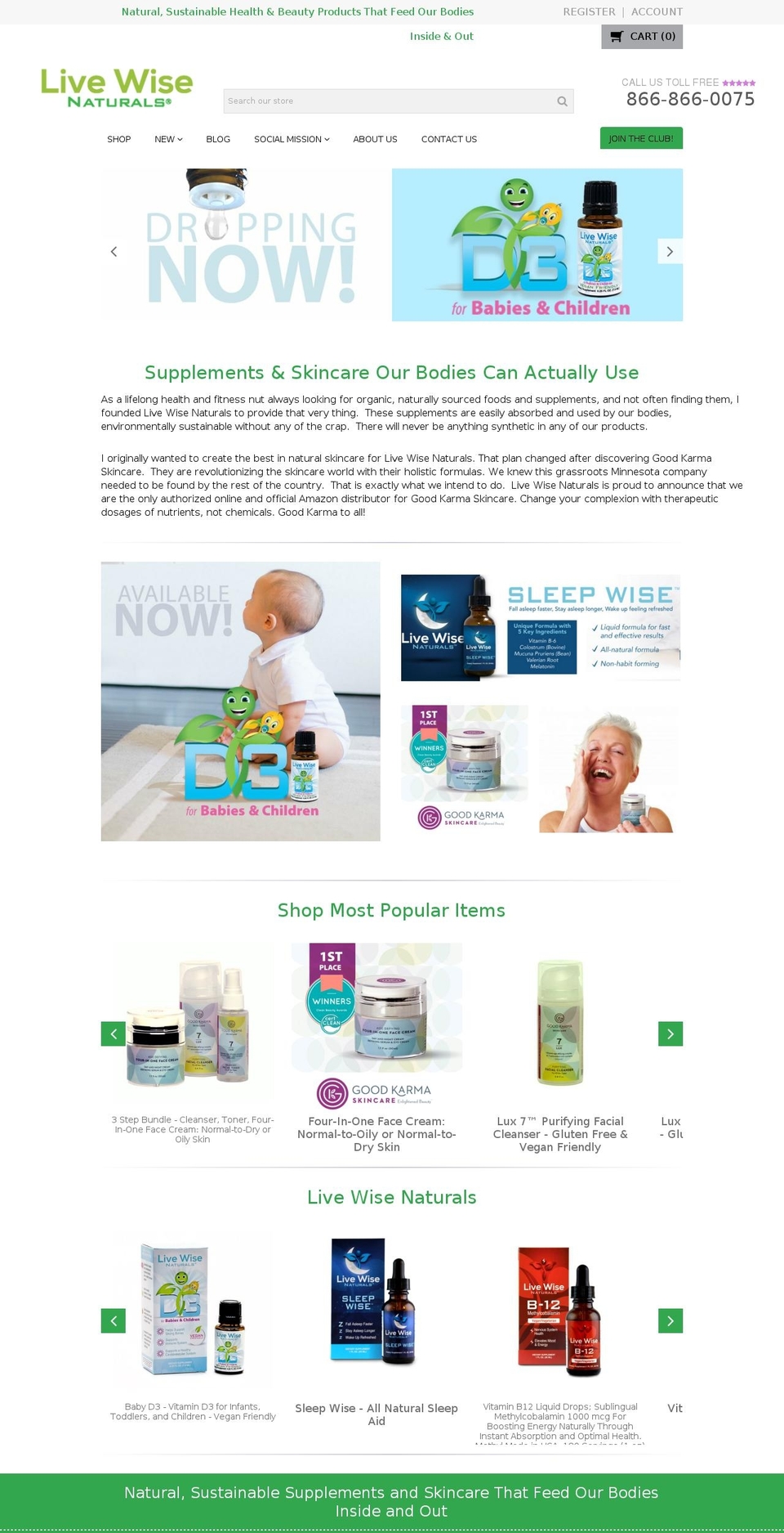 livewise.net shopify website screenshot