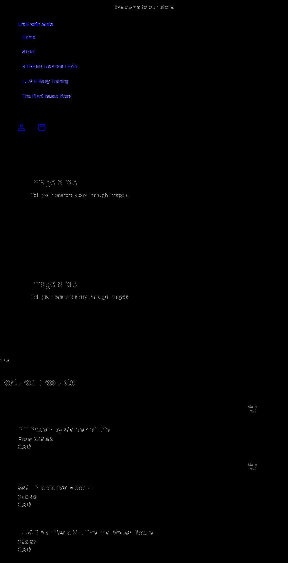 livewithanita.com shopify website screenshot