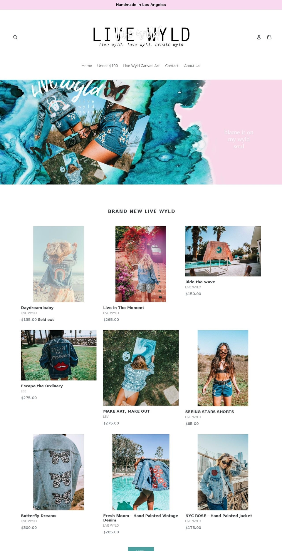livewylddesigns.com shopify website screenshot
